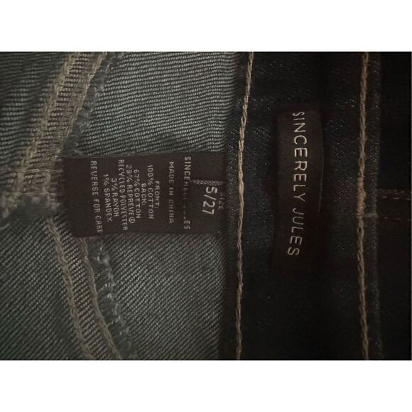 Sincerely Jules Mom Stovepipe Jeans High Waist Size 5/27 Dark Blue SJ26296CNI - Picture 3 of 3